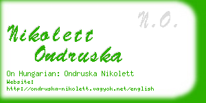 nikolett ondruska business card